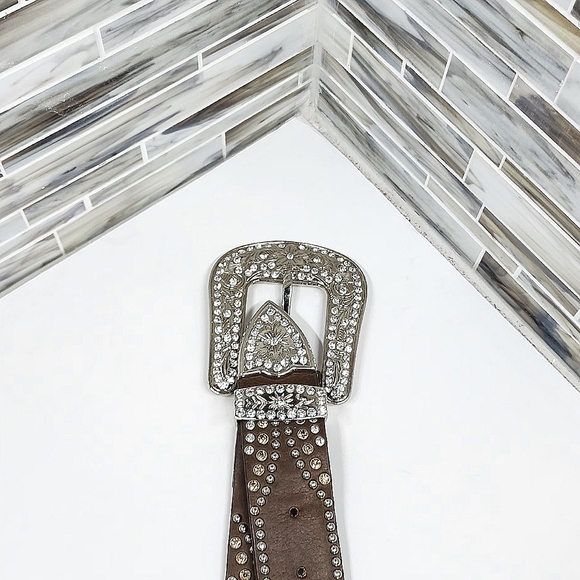 Vintage Rhinestone Studded Buckle Belt - Picture 9 of 14